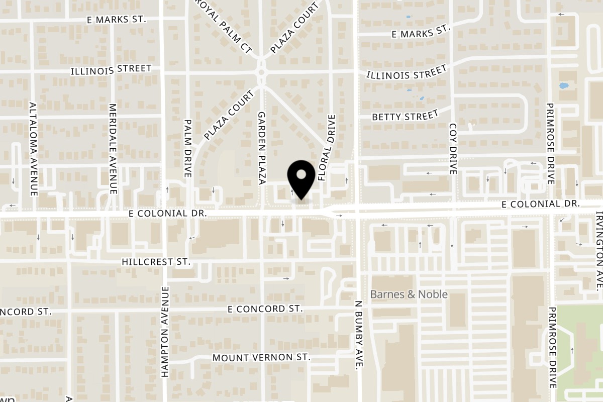 Map showing the location of Moa Kai Diner on 2217 E Colonial Dr in Orlando